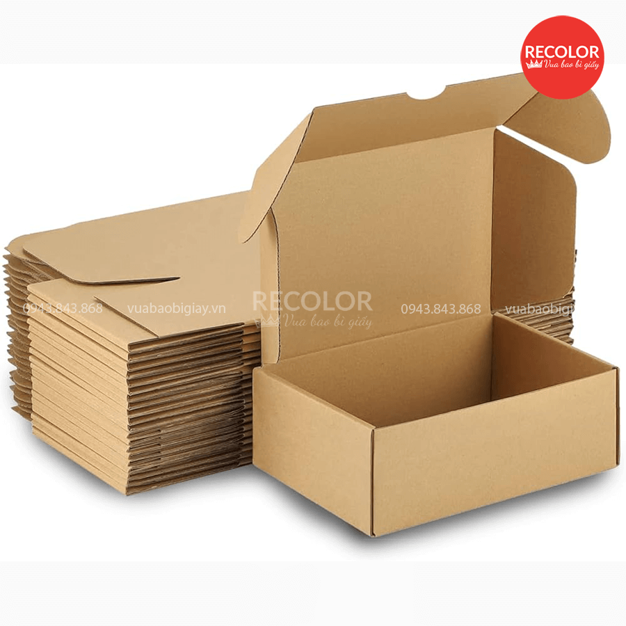 Hộp carton đóng hàng Shopee, ship COD, shop online số lượng lớn giá tốt 5 Hộp carton nắp gài đóng hàng online
