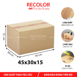Thùng carton lớn 7 lớp 45x30x15 - TC061