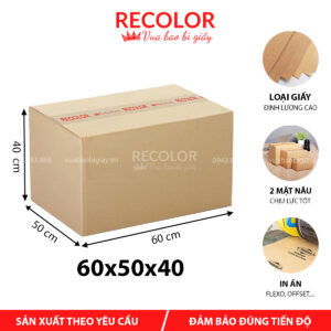 Thùng Carton Lớn 3 Lớp 60x50x40 - TC034
