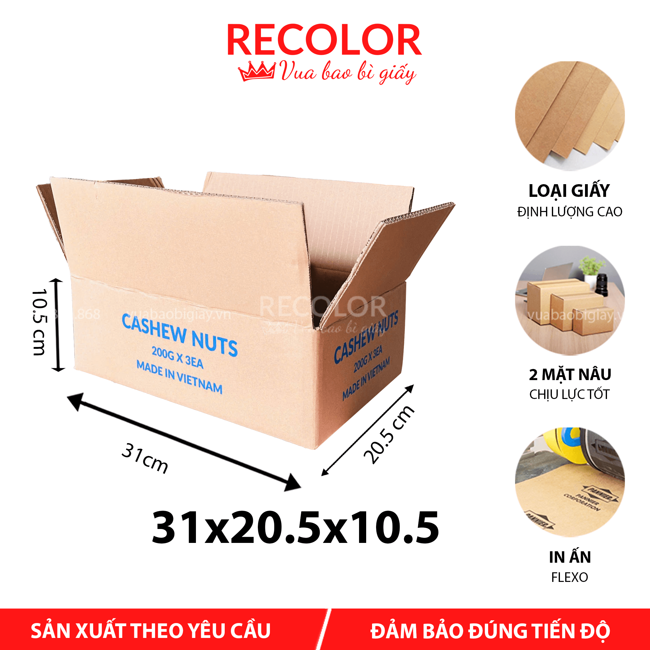 Thùng Carton Đựng Điều 5 Lớp In Flexo - TCP007 1 Thùng Carton đựng điều 5 lớp