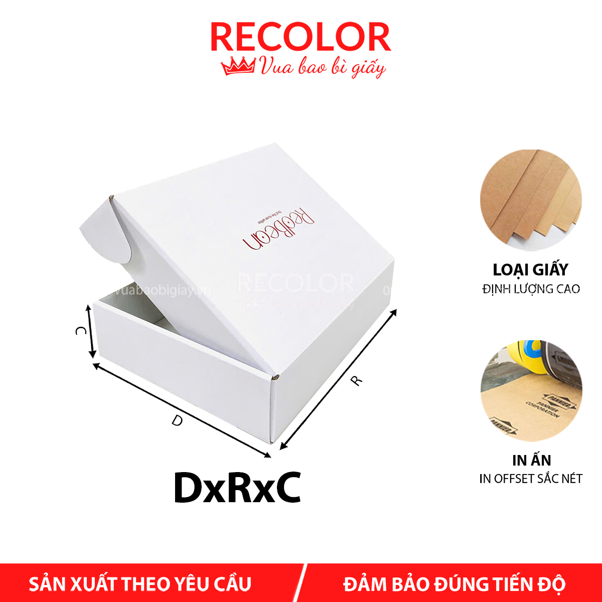 Hộp carton sóng nắp gài in offset HCP004