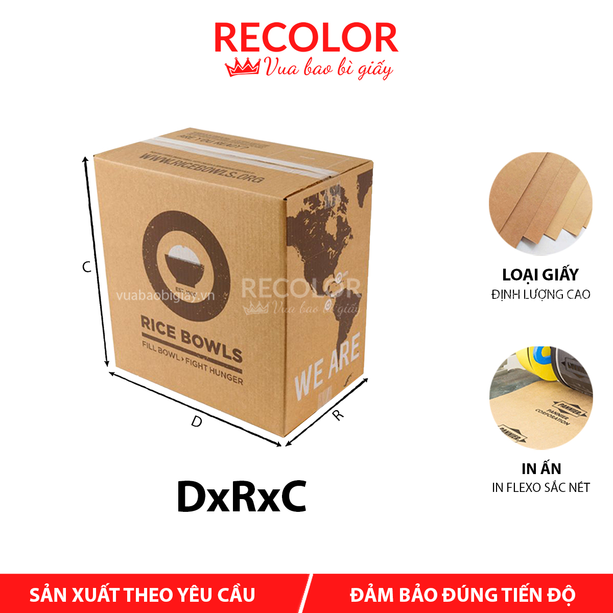 Hộp carton đựng gạo in flexo