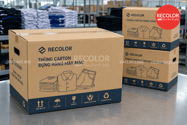 Thùng carton đựng hàng may mặc xuất khẩu đạt chuẩn, bền chắc 3 Đối với đơn vị chuyên sản xuất đồ may mặc