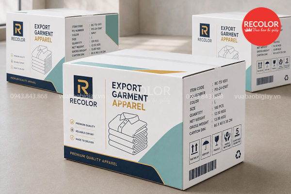 Thùng carton đựng hàng may mặc xuất khẩu đạt chuẩn, bền chắc 6 Dễ in thông tin nhận diện trên thùng carton