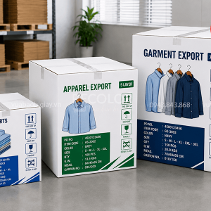 Các loại thùng carton đựng hàng may mặc xuất khẩu phổ biến được sử dụng
