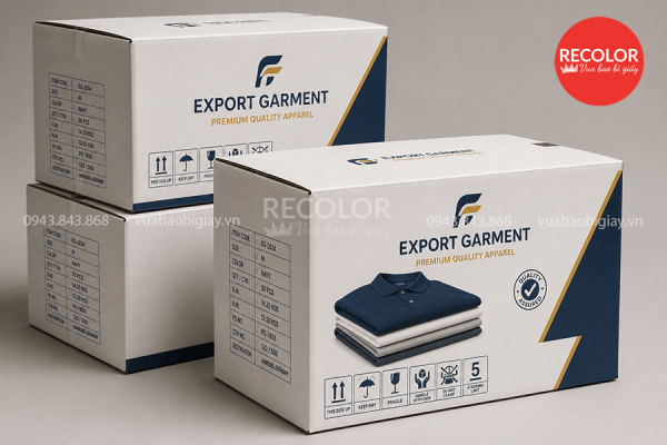 Thùng carton đựng hàng may mặc xuất khẩu đạt chuẩn, bền chắc 8 Thùng carton 5 lớp đóng hàng may mặc xuất khẩu