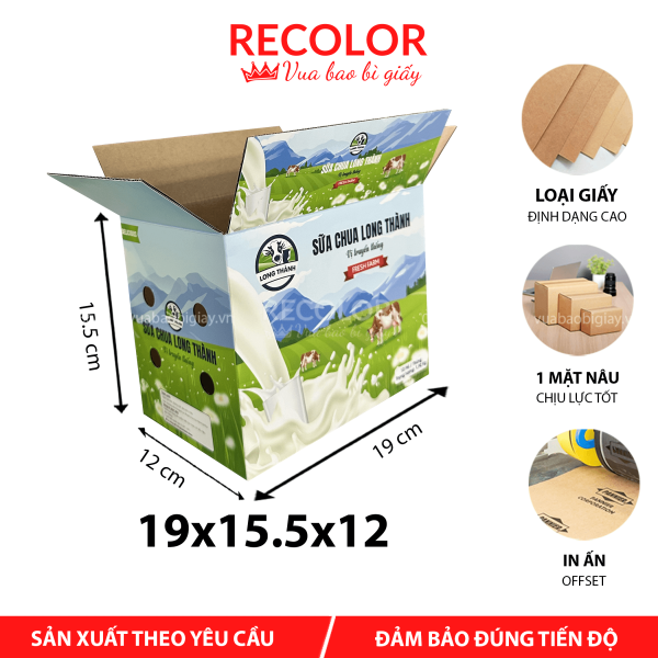 Hộp Carton Nắp Dán Sóng E In Offset 19x12x15,5 - HCP065