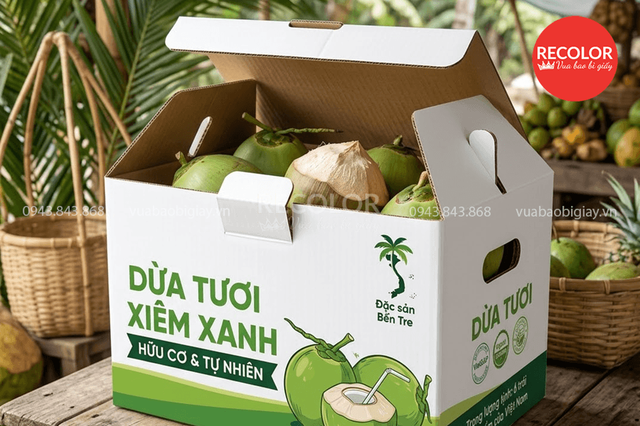 Thùng carton đựng dừa xuất khẩu - TCP107 2 Đặc điểm của thùng carton đựng dừa xuất khẩu