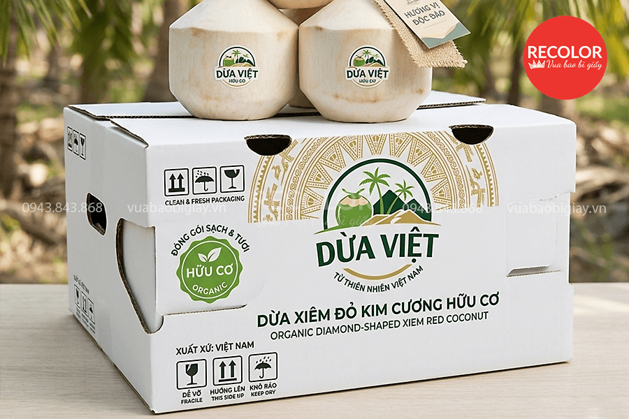 Thùng carton đựng dừa xuất khẩu - TCP107 1 Công nghệ in ấn thùng carton đựng dừa chuyên nghiệp