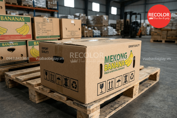 Thùng carton đựng chuối xuất khẩu chất lượng cao theo yêu cầu 5 Chất liệu giấy sản xuất thùng carton đựng chuối