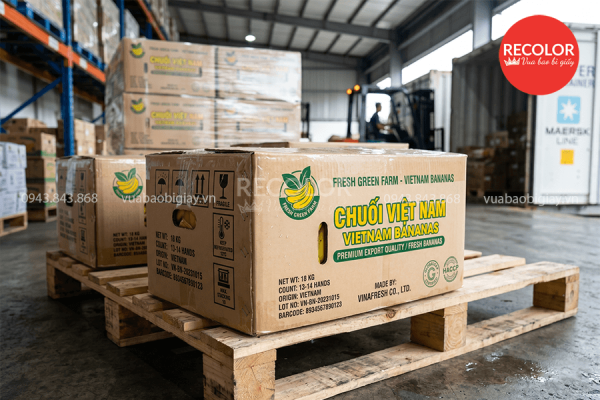 Thùng carton đựng chuối xuất khẩu chất lượng cao theo yêu cầu 7 Cán màng chống ẩm, bảo vệ tối ưu cho thùng