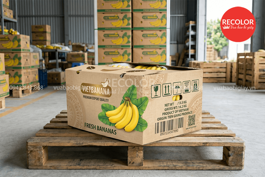 Thùng carton đựng chuối - TCP106 4 Thùng carton đựng chuối chất lượng đạt chuẩn xuất khẩu
