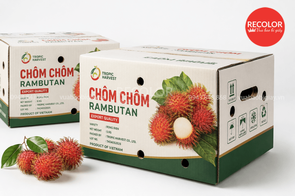 In thùng carton đựng chôm chôm sắc nét