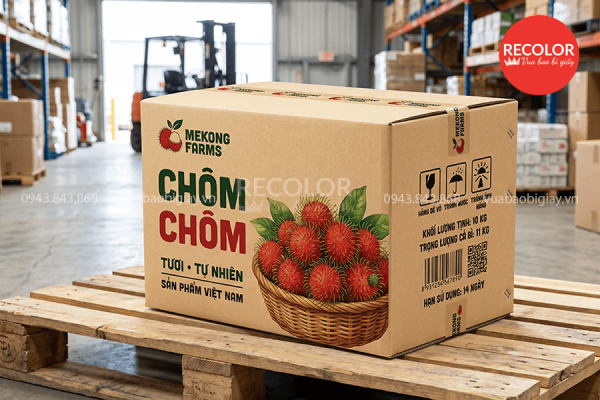 Chất liệu giấy dùng để sản xuất thùng carton đựng chôm chôm