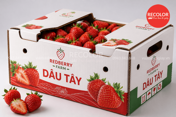 Thùng carton đựng dâu tây sản xuất theo yêu cầu 12 Tìm được nơi sản xuất, cung cấp uy tín