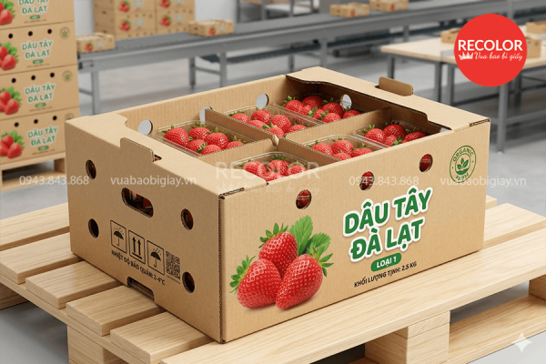 Thùng carton đựng dâu tây sản xuất theo yêu cầu 4 Lưu ý gì khi chọn mua thùng carton đựng dâu tây?