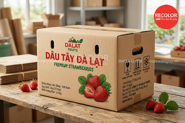 Thùng carton đựng dâu tây sản xuất theo yêu cầu 7 Ứng dụng công nghệ in ấn tối ưu
