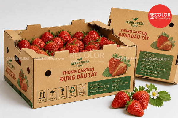 Thùng carton đựng dâu tây sản xuất theo yêu cầu 8 Ứng dụng công nghệ in ấn tối ưu