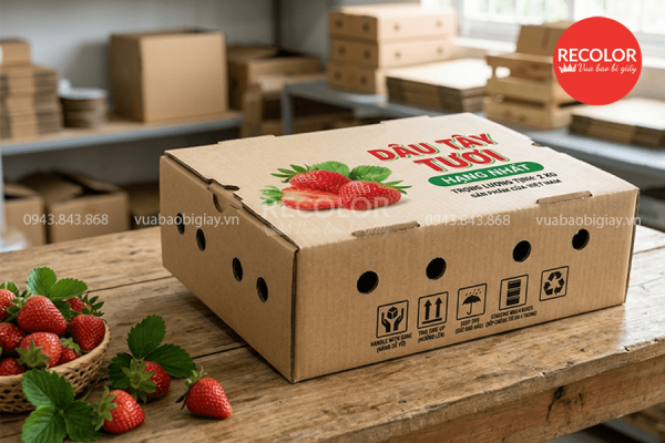 Thùng carton đựng dâu tây sản xuất theo yêu cầu 9 Chọn kết cấu thùng phù hợp