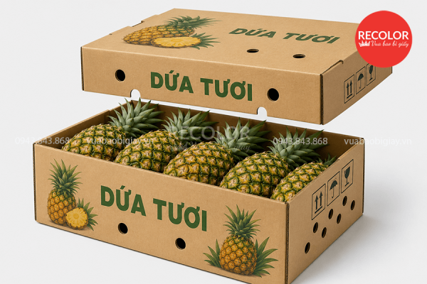 Kiểu dáng và kích thước thùng carton đựng dứa xuất khẩu