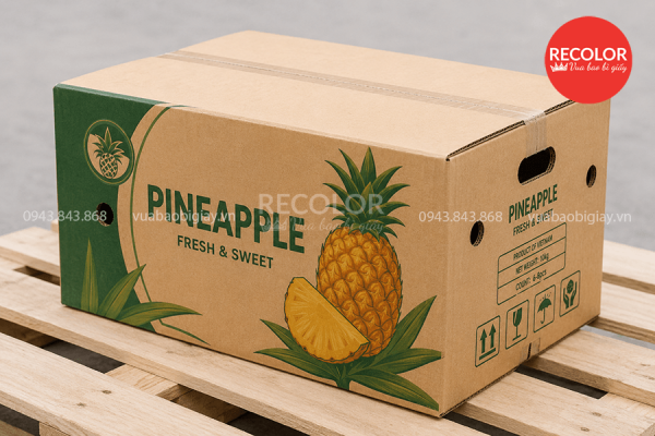 Công nghệ in ấn thùng carton đựng dứa (thơm)