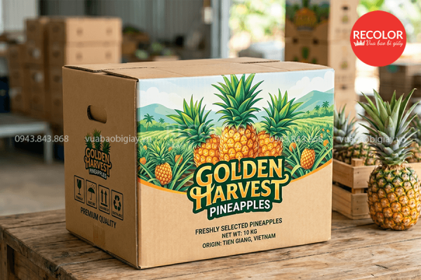 Công nghệ in ấn thùng carton đựng dứa (thơm)