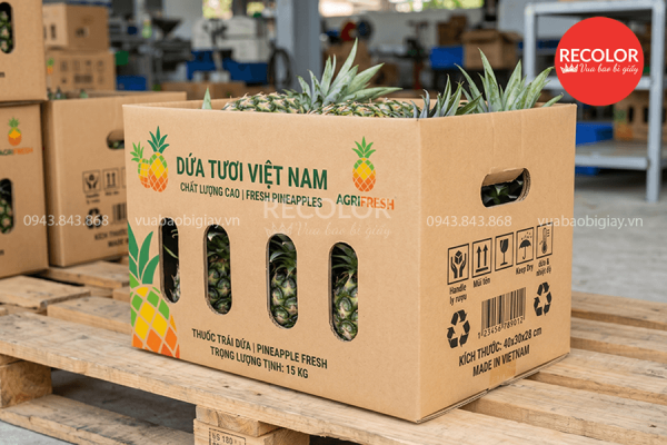 Các yếu tố gia công sau khi in thùng carton đựng dứa (thơm)
