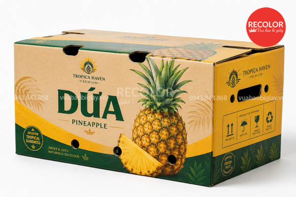 Các yếu tố gia công sau khi in thùng carton đựng dứa (thơm)