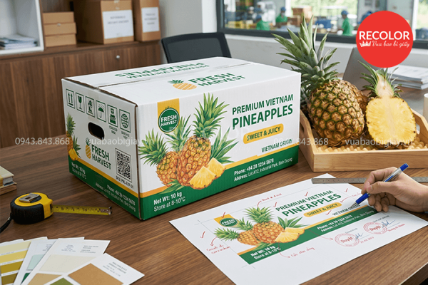 Quy trình sản xuất thùng carton đựng dứa (thơm) xuất khẩu