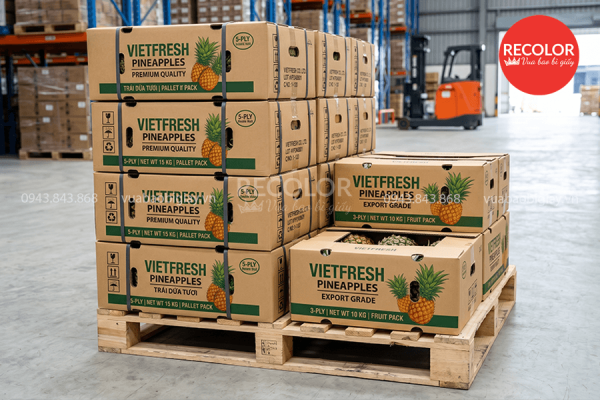 Nhu cầu sử dụng thùng carton đựng dứa (thơm) trong nước