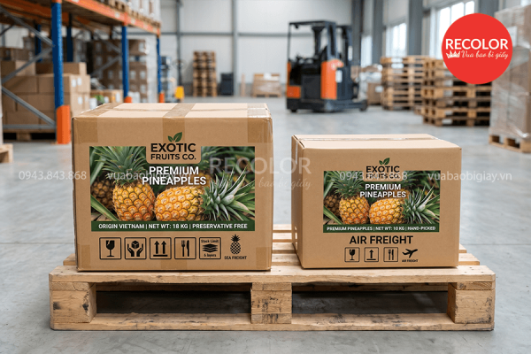 Nhu cầu sử dụng thùng carton đựng dứa (thơm) xuất khẩu