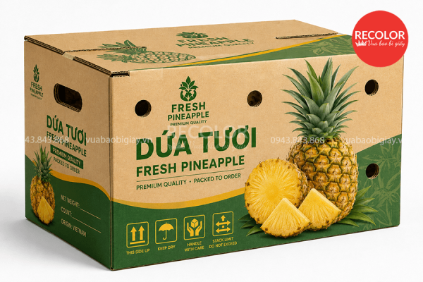 Đặc điểm của thùng carton đựng dứa (thơm) xuất khẩu
