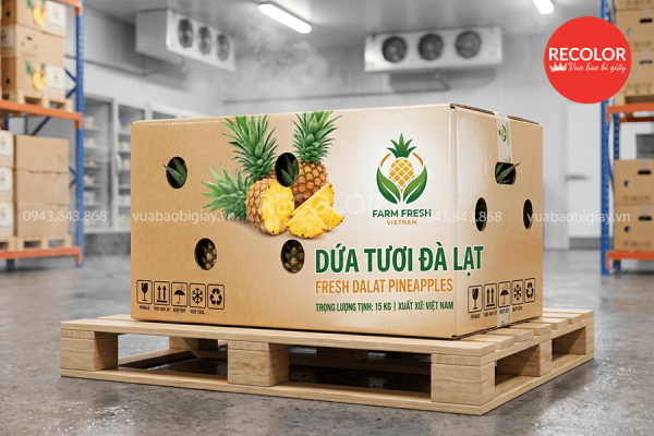 Chất liệu giấy thùng carton đựng dứa (thơm) xuất khẩu
