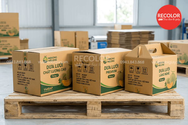 Thùng carton đựng dưa lưới sản xuất và in ấn theo yêu cầu 6 Tiêu chuẩn thùng carton đựng dưa lưới