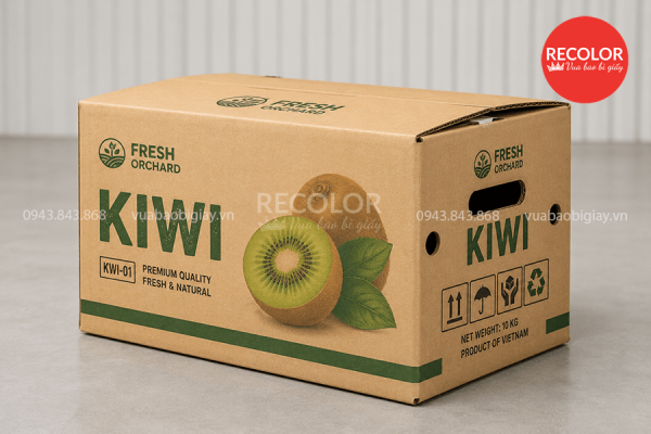 Công nghệ in thùng carton đựng Kiwi xuất khẩu