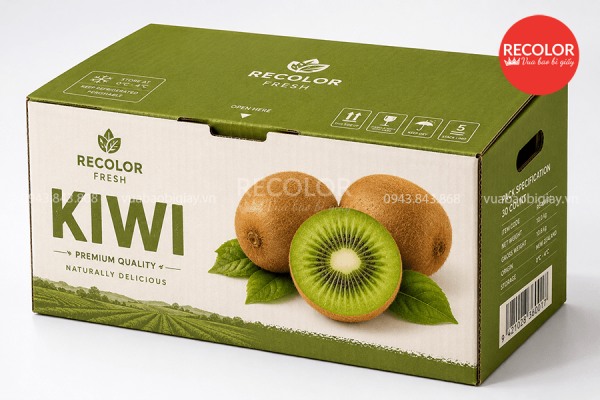 Công nghệ in thùng carton đựng Kiwi xuất khẩu