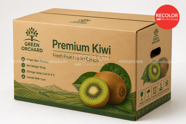 Công nghệ in thùng carton đựng Kiwi xuất khẩu
