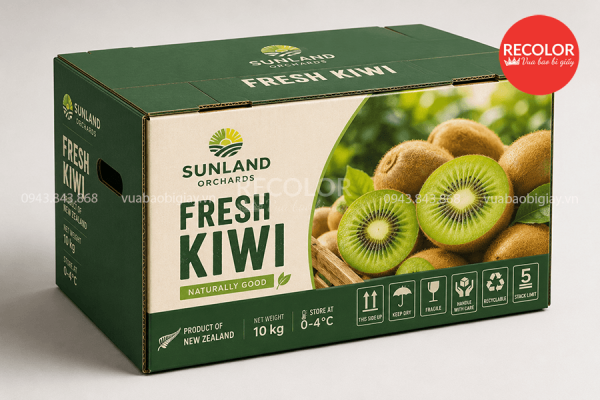 Cần lưu ý những tiêu chí gì khi đặt sản xuất thùng carton đựng Kiwi xuất khẩu