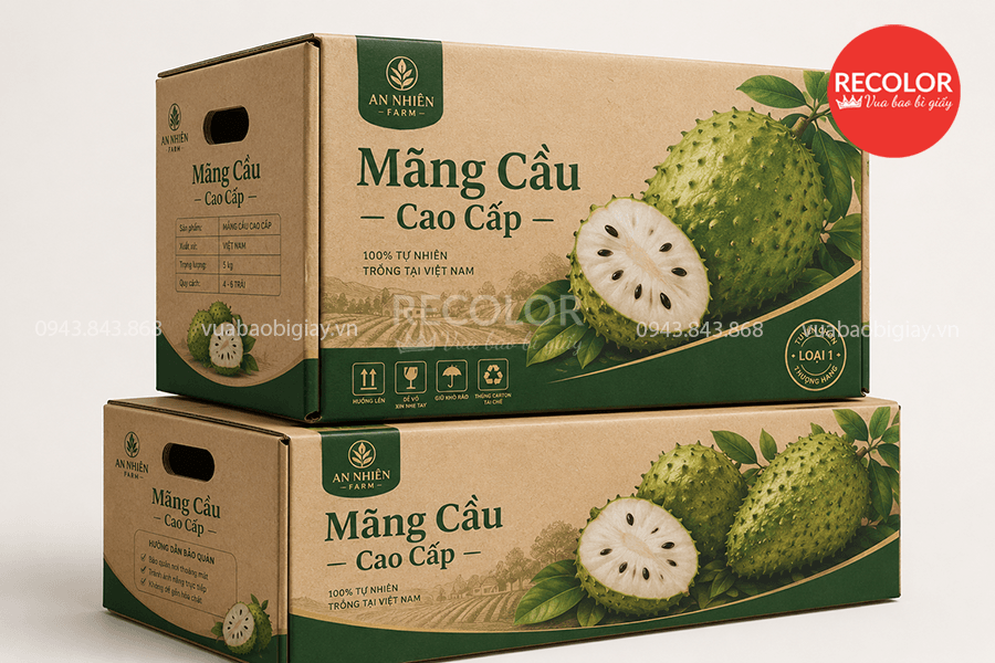 Thùng carton đựng mãng cầu - TCP104 5 Công nghệ in thùng carton đựng mãng cầu