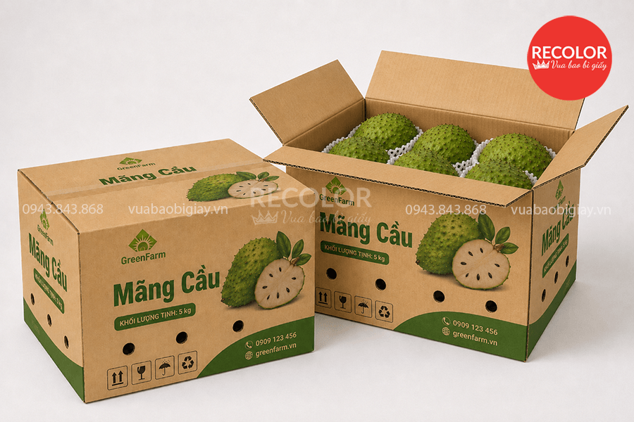 Thùng carton đựng mãng cầu - TCP104 3 Kinh nghiệm lựa chọn thùng carton đựng mãng cầu phù hợp