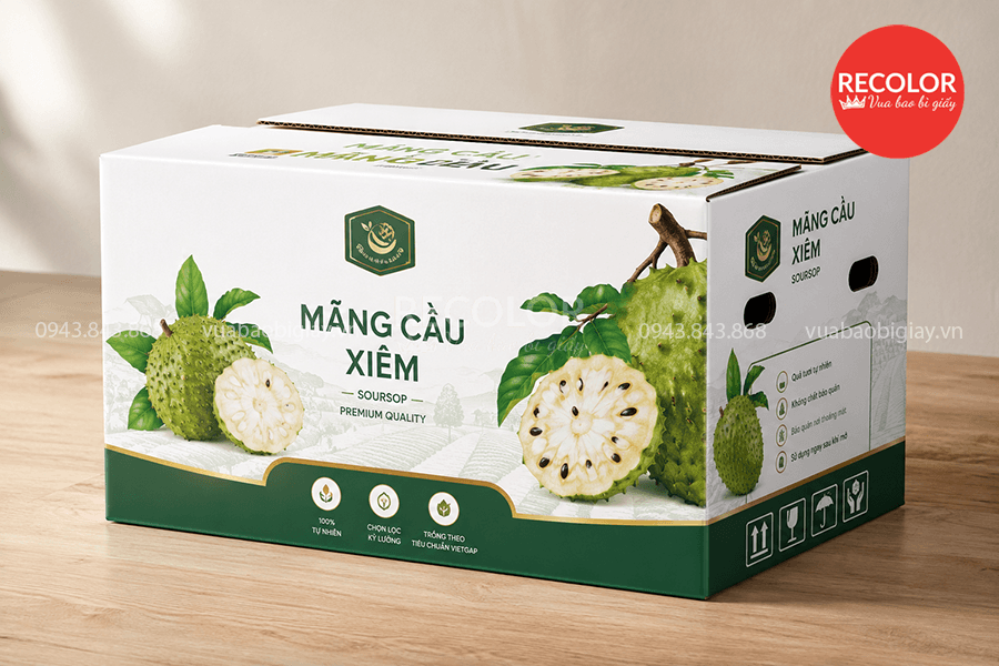 Thùng carton đựng mãng cầu - TCP104 1 Thùng carton đựng mãng cầu sản xuất đạt chuẩn theo yêu cầu