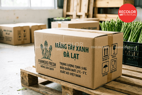 Quy trình sản xuất và in ấn thùng carton đựng măng tây