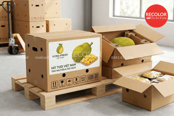 Thùng carton đựng mít tươi xuất khẩu