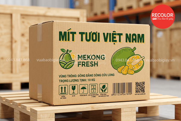 Công nghệ in ấn thùng carton đựng mít xuất khẩu