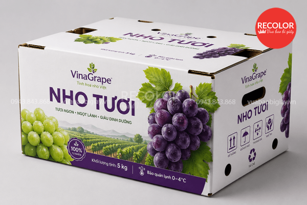Thùng carton đựng nho in offset