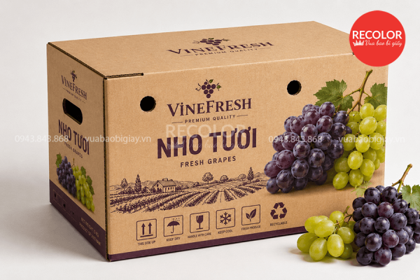 Lưu ý khi lựa chọn thùng carton đựng nho