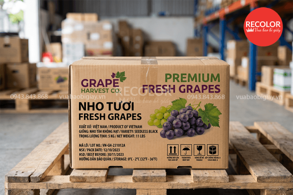 Lưu ý khi lựa chọn thùng carton đựng nho