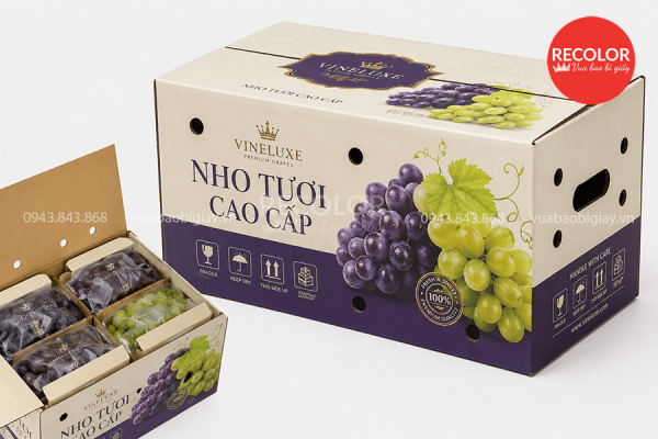 Kích thước thùng carton đựng nho phổ biến
