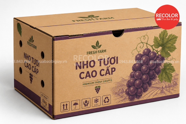 Kích thước thùng carton đựng nho phổ biến