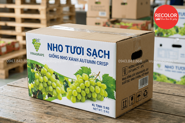 Lựa chọn công nghệ in thùng carton đựng nho phù hợp
